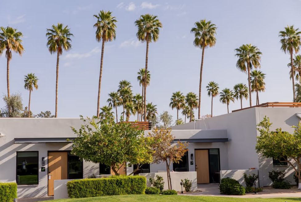 Bungalow-style guest rooms